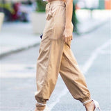 S-2XL Plus Size Pants Women Casual High Waist Cargo Pants Women Loose