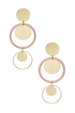 Petunia Light Pink Circular 18k Gold Plated Earrings