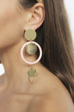 Petunia Light Pink Circular 18k Gold Plated Earrings