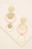 Petunia Light Pink Circular 18k Gold Plated Earrings