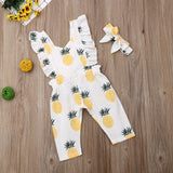 Emmababy Newborn Baby Girl Clothes Sleevless Ruffle Pineapple Print