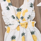 Emmababy Newborn Baby Girl Clothes Sleevless Ruffle Pineapple Print