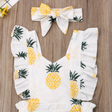 Emmababy Newborn Baby Girl Clothes Sleevless Ruffle Pineapple Print