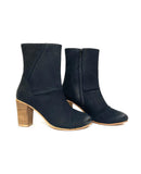 Tess Black Stacked Heel Boot