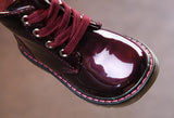 Fashion Children Boots Girls Boys Waterproof Leather Zipper Rubber Mar