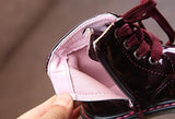 Fashion Children Boots Girls Boys Waterproof Leather Zipper Rubber Mar