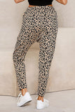 Fashion Khaki Casual Skinny Leopard Print Pants