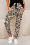 Fashion Khaki Casual Skinny Leopard Print Pants