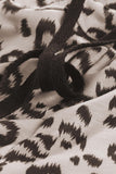 Fashion Khaki Casual Skinny Leopard Print Pants