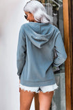Fashion Sky Blue Zip-up Hoodie Jacket