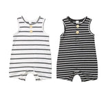 Baby Boy Girl Striped Clothes Sleeveless Jumpsuit