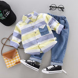 striped shirt+jeans 2pcs set Newborn baby boy clothes