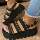 2021 Women's Platform Summer Sandals Fashion Chain Wedges Heels Women