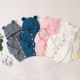 Children's Sweater Fur Ball Hooded Knitted Jacket