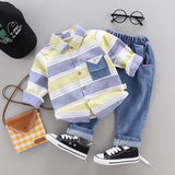 striped shirt+jeans 2pcs set Newborn baby boy clothes