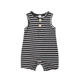 Baby Boy Girl Striped Clothes Sleeveless Jumpsuit