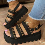 2021 Women's Platform Summer Sandals Fashion Chain Wedges Heels Women