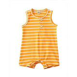 Baby Boy Girl Striped Clothes Sleeveless Jumpsuit