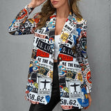 Long Sleeves Suit Jacket Elegant Fall Winter Office Lady Cardigan Coat