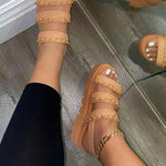 2021 Women's Platform Summer Sandals Fashion Chain Wedges Heels Women