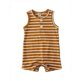 Baby Boy Girl Striped Clothes Sleeveless Jumpsuit