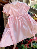 Princess Elegant smocked Cotton Kids Girls Solid Handmade dress