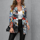 Long Sleeves Suit Jacket Elegant Fall Winter Office Lady Cardigan Coat