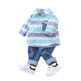 striped shirt+jeans 2pcs set Newborn baby boy clothes