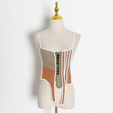 Casual Patchwork Hit Color Irregular Jacket Women Square Collar