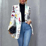 Long Sleeves Suit Jacket Elegant Fall Winter Office Lady Cardigan Coat