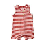 Baby Boy Girl Striped Clothes Sleeveless Jumpsuit