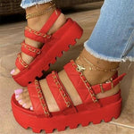 2021 Women's Platform Summer Sandals Fashion Chain Wedges Heels Women