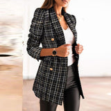 Casual Double-breasted Plaid Suits