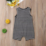 Baby Boy Girl Striped Clothes Sleeveless Jumpsuit