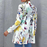 Long Sleeves Suit Jacket Elegant Fall Winter Office Lady Cardigan Coat