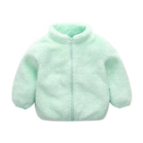 winter jackets Cute Zip Solid Warm Thick Fleece Coat Kid Clothes