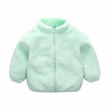 winter jackets Cute Zip Solid Warm Thick Fleece Coat Kid Clothes
