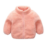 winter jackets Cute Zip Solid Warm Thick Fleece Coat Kid Clothes