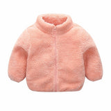 winter jackets Cute Zip Solid Warm Thick Fleece Coat Kid Clothes