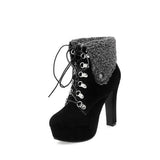 High Heels Ankle Boots Fashion Autumn Chunky Heel