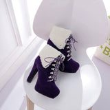 High Heels Ankle Boots Fashion Autumn Chunky Heel