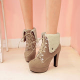 High Heels Ankle Boots Fashion Autumn Chunky Heel