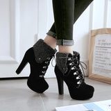 High Heels Ankle Boots Fashion Autumn Chunky Heel