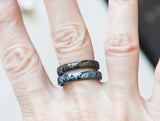 Blue Women or Men Ring Engraved Gift for Men Thin