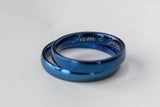Blue Women or Men Ring Engraved Gift for Men Thin