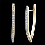 1.4" Pave Thin Pave Hoop Earring in 18K Champagne Gold Plated with