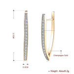 1.4" Pave Thin Pave Hoop Earring in 18K Champagne Gold Plated with