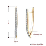 1.4" Pave Thin Pave Hoop Earring in 18K Champagne Gold Plated with