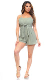 Women's Front Tie Tank Romper with Open back