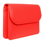 Pebbled Calf Leather Belt Pouch Coral